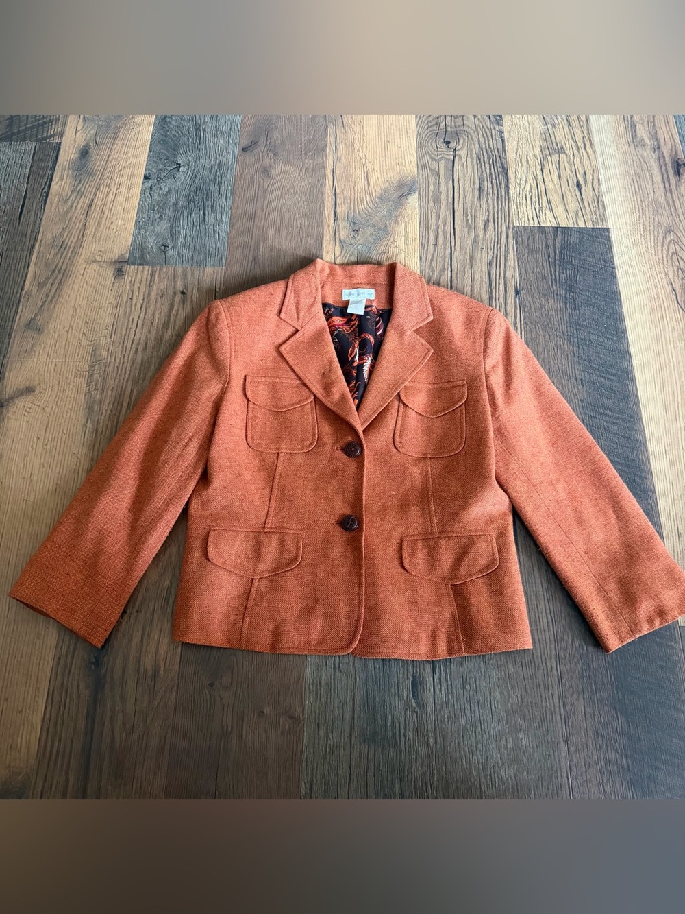 Worthington Rust Orange Tailored Pocket Blazer